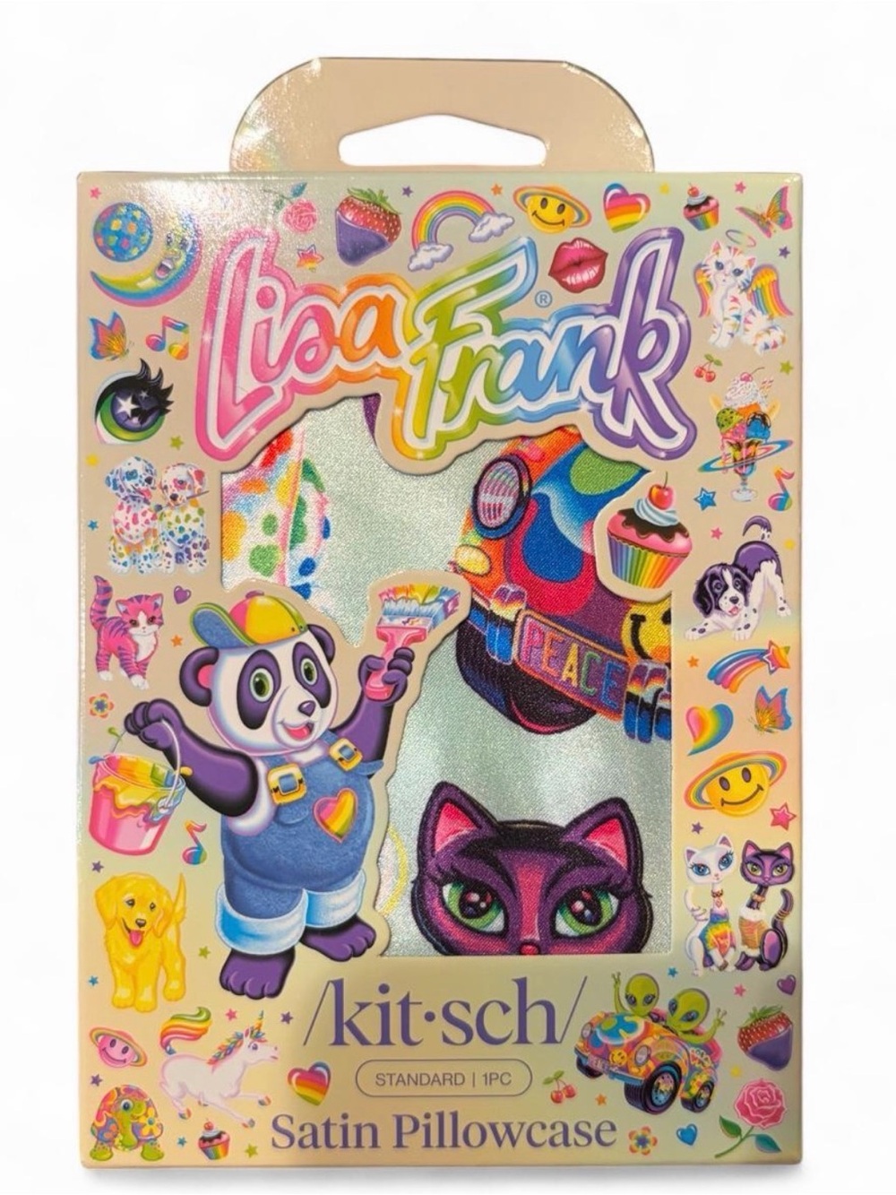 Lisa Frank Ć Kitsch Standard Satin Pillowcase New in Packaging Y2K Style Decor